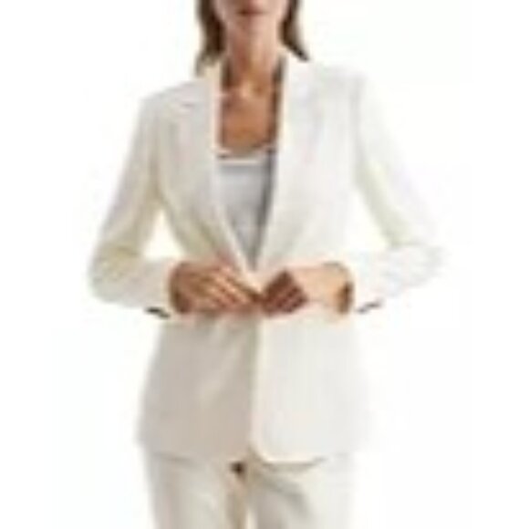 Reiss Women's Ember Cream Off White Tailored Single Breasted One Button Blazer 6 - Picture 2 of 16